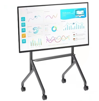 موقف محمول لـ 65-86 بوصة LCD التلفزيون التفاعلي لوحة شاشة مسطحة شاشة التفاعلية لوحة بيضاء ذات عجلة عالمية عالية الجودة