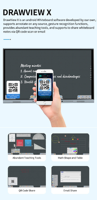 iBoard 65 شاشة تعمل باللمس شاشة السبورة التفاعلية للأعمال 16: 9 لون الإطار الأسود