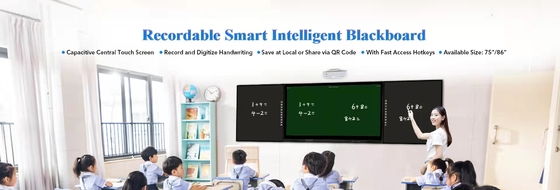 السبورة الخضراء الذكية القابلة للتسجيل الذكية 86 بوصة 4000: 1 LED Android 9.0 350cd / m2 Blackboard Interconnection Blackboard