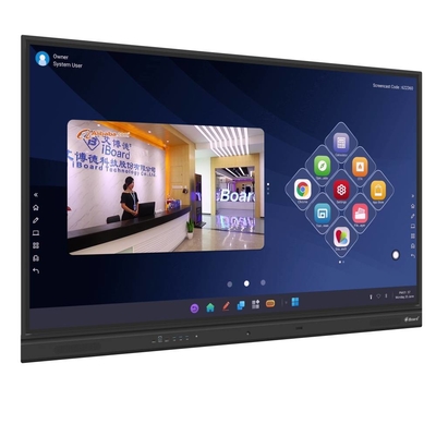 لوحة ذكية LCD 2 مم عالية الدقة تدعم نظام التشغيل Windows Linux والأشعة تحت الحمراء وإطار من سبائك الألومنيوم