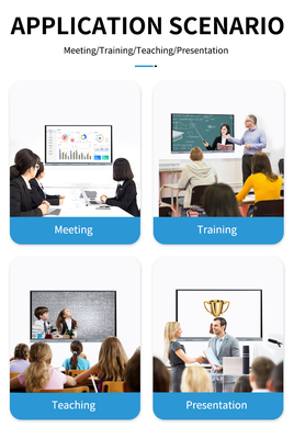 شاشة بيضاء تفاعلية LED مقاس 65 بوصة، لوحة مسطحة ذكية بنظام Android، 20/40 نقطة لمس، بالأشعة تحت الحمراء، لون أسود