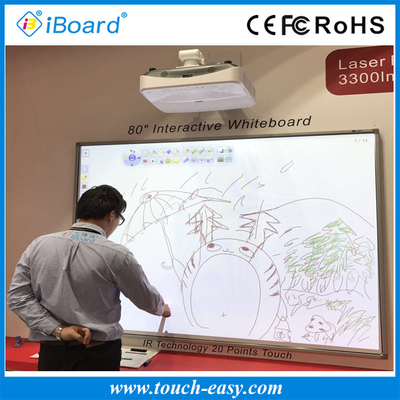 IBoard القوي اللوحة البيضاء التفاعلية رطوبة العمل 0٪ إلى 90٪ تصميم مظهر جميل