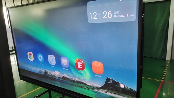 شاشة تعمل باللمس تفاعلية لوحة بيضاء 65 75 86 98 بوصة USB HDMI 20 نقطة أندرويد 13 8+128G PC OPS Display للمدارس