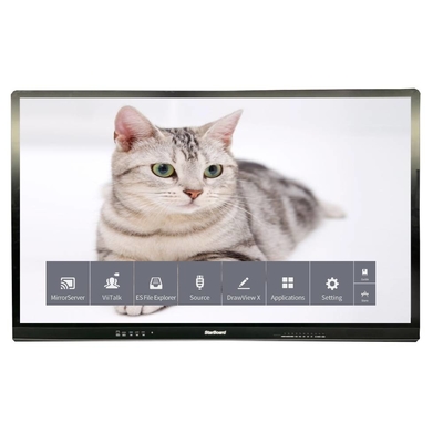 لوحة LCD ذكية سعة لمسة 65 بوصة 4K 3840 * 2160 شاشة مضادة للوهج مشهد زجاجي معتدل لا يوجد نظام للتلفزيون