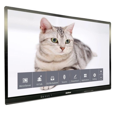 لوحة LCD ذكية سعة لمسة 65 بوصة 4K 3840 * 2160 شاشة مضادة للوهج مشهد زجاجي معتدل لا يوجد نظام للتلفزيون