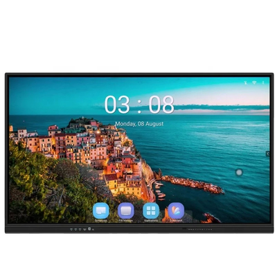 لوحة ذكية تفاعلية 4K Ultra HD مع مكبر صوت على الجدار الكاميرا الميكروفون مبنية في كل شيء في جهاز كمبيوتر واحد لوحة للتعليم