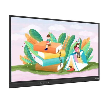 65 75 86 بوصة 4K Ultra HD نظام التشغيل Windows OS Smart Board شاشة LCD مثبتة على الحائط مع موقف متحرك