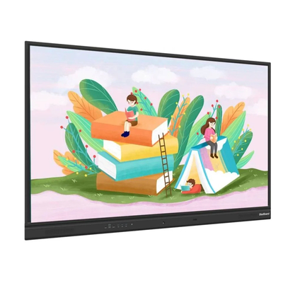 65 75 86 بوصة 4K Ultra HD نظام التشغيل Windows OS Smart Board شاشة LCD مثبتة على الحائط مع موقف متحرك