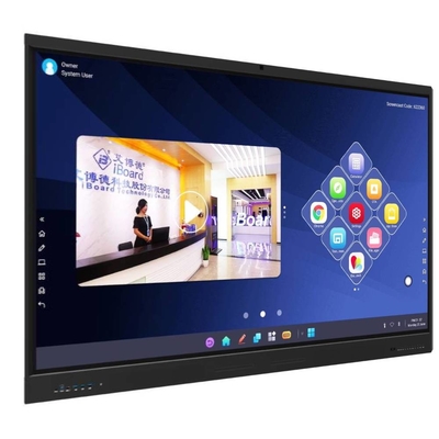 65 75 86 بوصة 4K Ultra HD نظام التشغيل Windows OS Smart Board شاشة LCD مثبتة على الحائط مع موقف متحرك