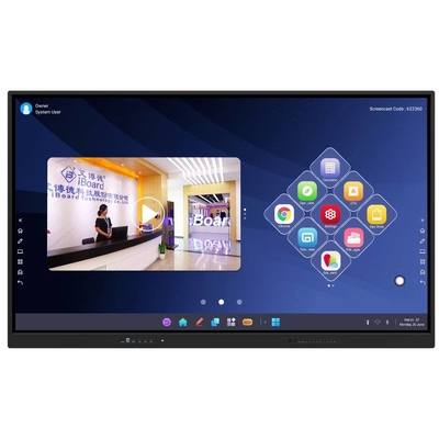 لوحة LCD ذكية 110 بوصة أحدث شاشة تفاعلية لغرفة اجتماعات الصف الكبيرة