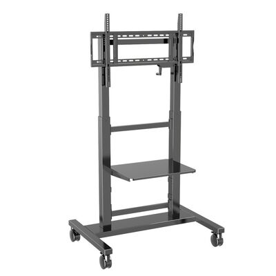 منصة اللوحة البيضاء التفاعلية القابلة للتعديل في الارتفاع مع سعة حمولة 100 كجم و 360 درجة عجلات الفرامل للفيديو 55-86 بوصة