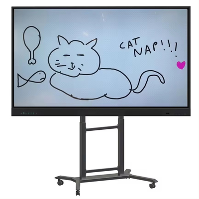 iBoard TV عربة التلفزيون المتنقلة ارتفاع التلفزيون قابل للتعديل 42''- 86 "اللوحة المسطحة التفاعلية