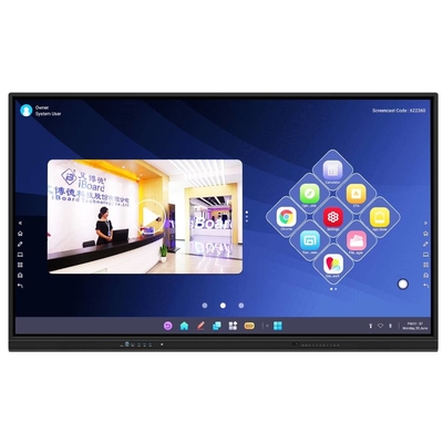 IBoard 75-TE-QS للبولغاريا كاميرا 400cd / m2 48MP و 8 Mic مدمجة مع Android 13 4 + 32G رام وتخزين للمدارس