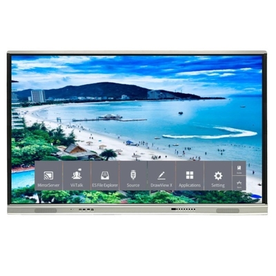 اللوحة التفاعلية الذكية 4k اللوحة اللمسية الكل في جهاز كمبيوتر واحد شاشة تفاعلية مسطحة للاجتماع التعليمي