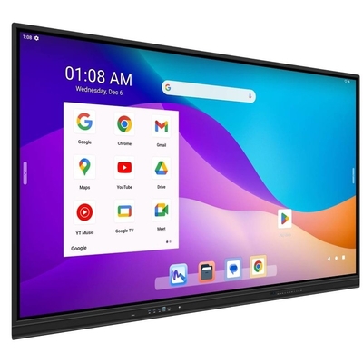 IBoard 4K اللوحة الذكية التفاعلية الرقمية اللوحة البيضاء جوجل EDLA معتمدة التفاعلية العرض شاشة لمسة LCD للصف