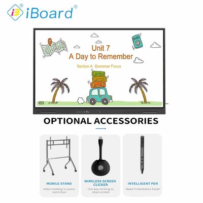 منتج تصميم جديد 4k 65 بوصة الشاشة اللمسية متعددة اللغات البرمجيات LCD Smart Board أندرويد لوحة تفاعلية للقناة الشريك