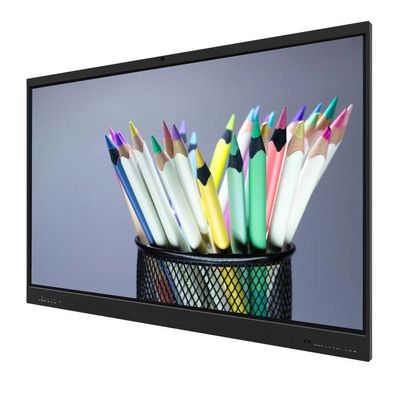 لوحة LCD الذكية 75 بوصة IFP أندرويد 14 8+128G كاميرا مايك مكبر صوتي مستشعر الضوء واي فاي تحت الحمراء 50 نقطة لمس للمدرسة التعليم عبر الإنترنت مكتب زوم فرق الاجتماع