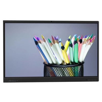 لوحة LCD الذكية 75 بوصة IFP أندرويد 14 8+128G كاميرا مايك مكبر صوتي مستشعر الضوء واي فاي تحت الحمراء 50 نقطة لمس للمدرسة التعليم عبر الإنترنت مكتب زوم فرق الاجتماع