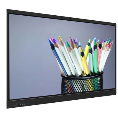 لوحة LCD الذكية 75 بوصة IFP أندرويد 14 8+128G كاميرا مايك مكبر صوتي مستشعر الضوء واي فاي تحت الحمراء 50 نقطة لمس للمدرسة التعليم عبر الإنترنت مكتب زوم فرق الاجتماع