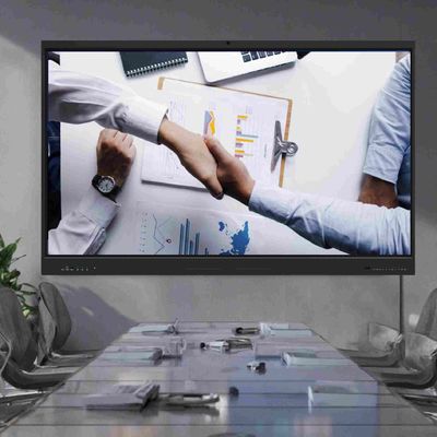 65 بوصة شاشة لمسة Smart Board لوحة عرض تفاعلية مع كاميرا متكاملة وميكروفون للتعليم عن بعد مركز تدريب التعلم الإلكتروني اجتماعات الفيديو والتعاون الرقمي