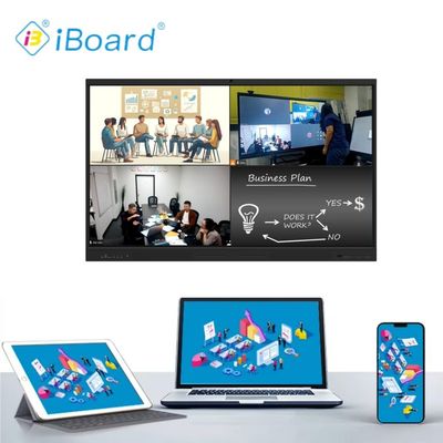 65 بوصة شاشة لمسة Smart Board لوحة عرض تفاعلية مع كاميرا متكاملة وميكروفون للتعليم عن بعد مركز تدريب التعلم الإلكتروني اجتماعات الفيديو والتعاون الرقمي
