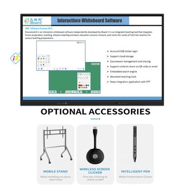 2026 الوافد الجديد دقة 4K UHD نظام تشغيل Android 13/14 لوح أبيض تفاعلي ذكي بـ 50 نقطة لمس للتعليم والاجتماعات