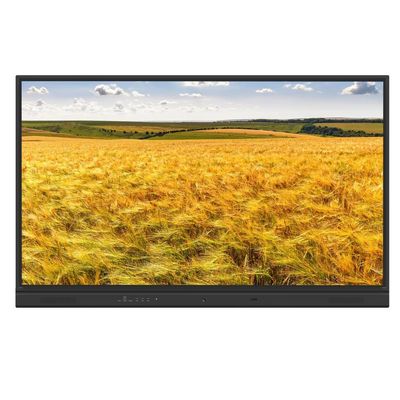 سبورة بيضاء تفاعلية LCD مثبتة على الحائط مقاس 75 و 86 بوصة مع 2 مكبر صوت 15 واط ومضخم صوت اختياري وكاميرا وميكروفون مدمجين اختياريين ونظام كمبيوتر يعمل بنظام Android