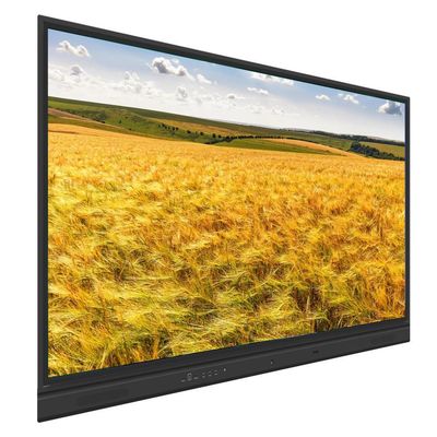 سبورة بيضاء تفاعلية LCD مثبتة على الحائط مقاس 75 و 86 بوصة مع 2 مكبر صوت 15 واط ومضخم صوت اختياري وكاميرا وميكروفون مدمجين اختياريين ونظام كمبيوتر يعمل بنظام Android