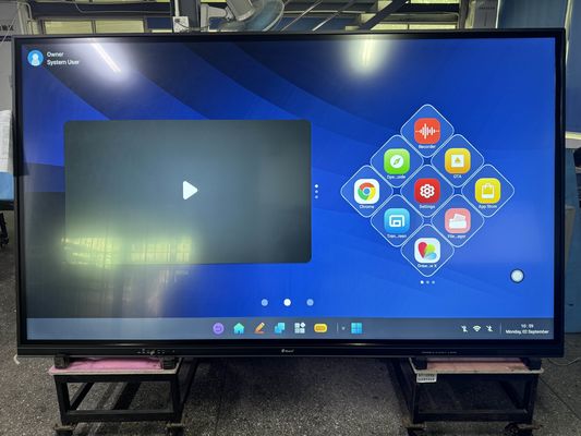 البيع بالجملة في المصنع سبورة بيضاء تفاعلية بالأشعة تحت الحمراء مع وصلة HDMI USB تصميم مخصص شاشة مسطحة تفاعلية ذكية تعمل باللمس سبورة بيضاء مع وظيفة الذكاء الاصطناعي للاجتماعات التعليمية والمؤتمرات