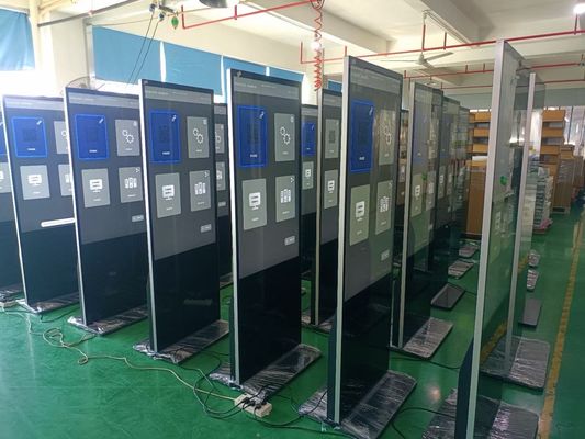 بيع بالجملة مع مسح الطلب 23.8 بوصة 27 بوصة 32 بوصة أرضية قائمة شاشة إشارات رقمية الإعلان أرضية قائمة كيوسك لمسة سعة مع نظام أندرويد أو ويندوز