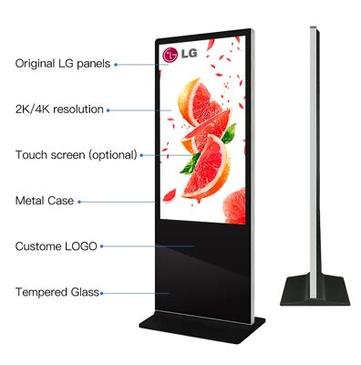 جاهزة للشحن لوحة LCD الرقمية مع 3840 * 2160 دقة 500 نيتس الوضوح ووظيفة SDK للإعلانات الداخلية الخارجية