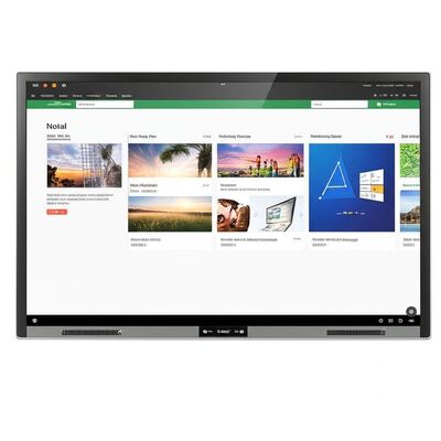 سبورة بيضاء تفاعلية محمولة مقاس 75 بوصة بدون فجوات مع شبكة Wi-Fi وبرامج تعليمية مدمجة