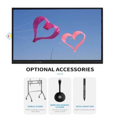 IBoard Factory Android 9.0 لوحة مسطحة تفاعلية مع 50،000 ساعة حياة و 40 نقطة لمس لتعزيز التدريس