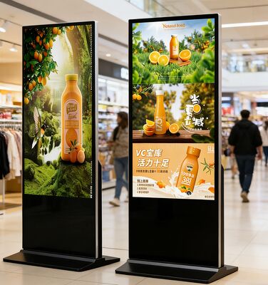 55/65/75 شاشة لمسة داخلية LCD الإعلانات الطوطم كيوسك رأسية CMS البرمجيات شاشة LED الإشارات الرقمية والعروض