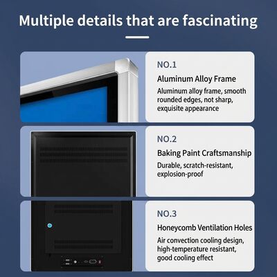 الإشارات الرقمية بزاوية مشاهدة > 178 درجة ودرجة حرارة التخزين من -20 درجة مئوية إلى 60 درجة مئوية مع CMS على أساس السحابة أو على الموقع