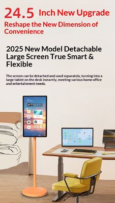 كشك شاشة لمس مدمج بماسح ضوئي لرمز الاستجابة السريعة بتصميم عصري بنسبة تباين 4000 إلى 1 مصمم للتفاعل مع العملاء