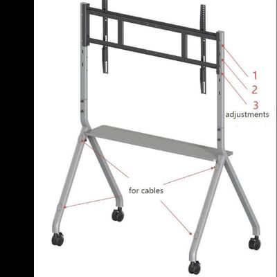 حامل تلفزيون متنقل للشاشات التفاعلية، تلفزيون ذكي مناسب لحجم 65-86 بوصة