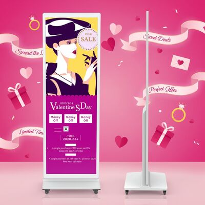 شاشة عرض إعلانية ذكية داخلية بشاشة لمس LCD عمودية قائمة بذاتها مقاس 43 بوصة من iBoard، مشغل لافتات رقمية إعلانية