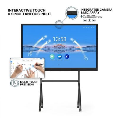 لوحة ذكية تعمل باللمس من Iboard LCD مقاس 75 بوصة للفصل الدراسي مع مجموعة برامج تعليمية
