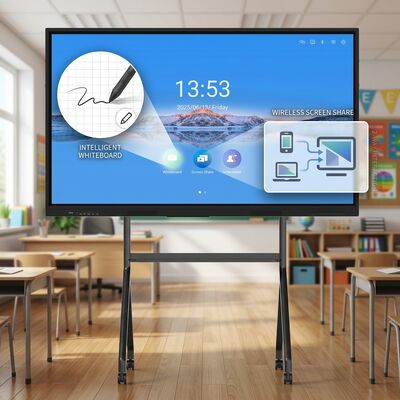 لوحة ذكية تعمل باللمس من Iboard LCD مقاس 75 بوصة للفصل الدراسي مع مجموعة برامج تعليمية