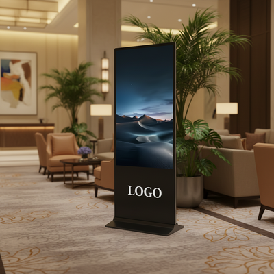 55/65/75 شاشة لمسة داخلية LCD الإعلانات الطوطم كيوسك رأسية CMS البرمجيات شاشة LED الإشارات الرقمية والعروض