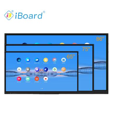 لوحة شقة تفاعلية iBoard 86 بوصة دقة 4k لمسة ذكية مع معدات نظام أندرويد جديدة للاجتماعات المكتبية في الفصل الدراسي