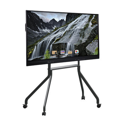 شاشة بيضاء تفاعلية LED مقاس 65 بوصة، لوحة مسطحة ذكية بنظام Android، 20/40 نقطة لمس، بالأشعة تحت الحمراء، لون أسود