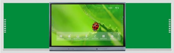 لوحة سوداء ذكية 75 86 بوصة شاشة متعددة الأصابع التفاعلية الشريط الجانبي اللمس يسار يمين لوحة لطالب الصف