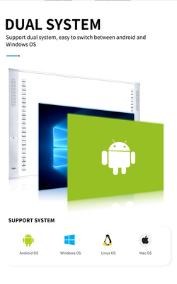 الكل في واحد السبورة البيضاء التفاعلية بالأشعة تحت الحمراء RoHS CE Smart TV Whiteboard للاجتماع