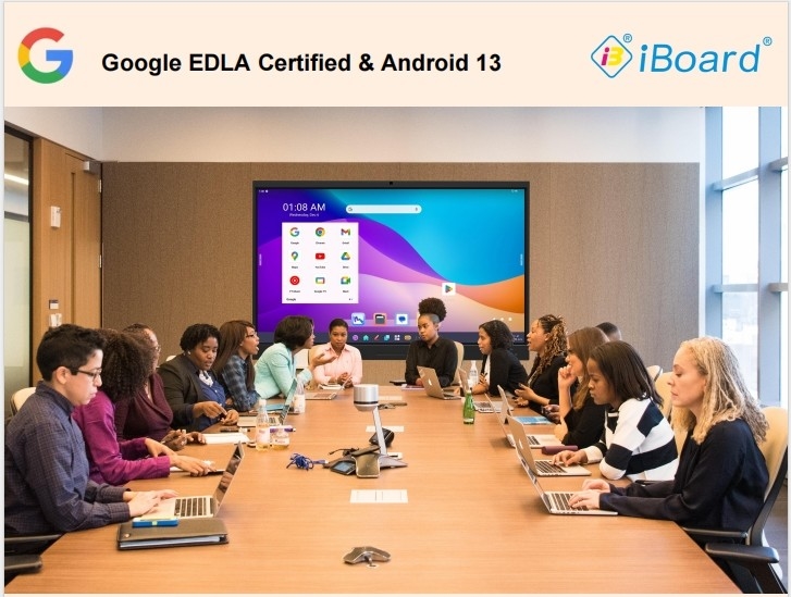 8 Core Google EDLA معتمد Android 13 شاشة لمس شاشة شاشة شاشة مسطحة تفاعلية للتعليم والمؤتمر