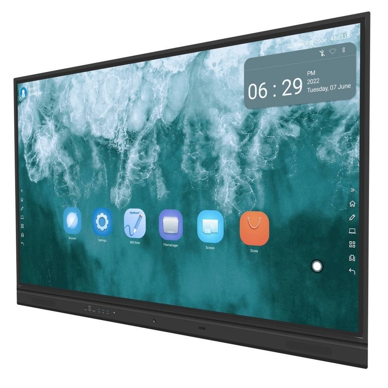 IBoard 75-TE-QS للبولغاريا كاميرا 400cd / m2 48MP و 8 Mic مدمجة مع Android 13 4 + 32G رام وتخزين للمدارس