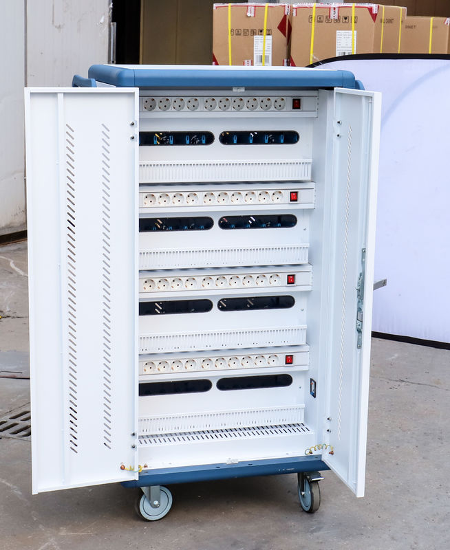 تشغيل التيار المتردد CE شحن التيار المتردد و USB نوع-A نوع-C مخزن قبو iPad عربة الشحن خزانة الشحن المحمول مع عجلات