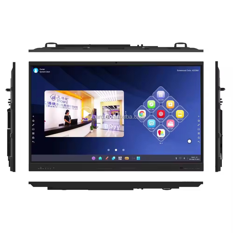 IBoard Factory اللوحة البيضاء التفاعلية متعددة اللمسات الشاشة القلم دعم 20 نقطة لمسة الميكروفون المدمج مع المرآة الشاشة اللوحة البيضاء التفاعلية نظام التشغيل Android