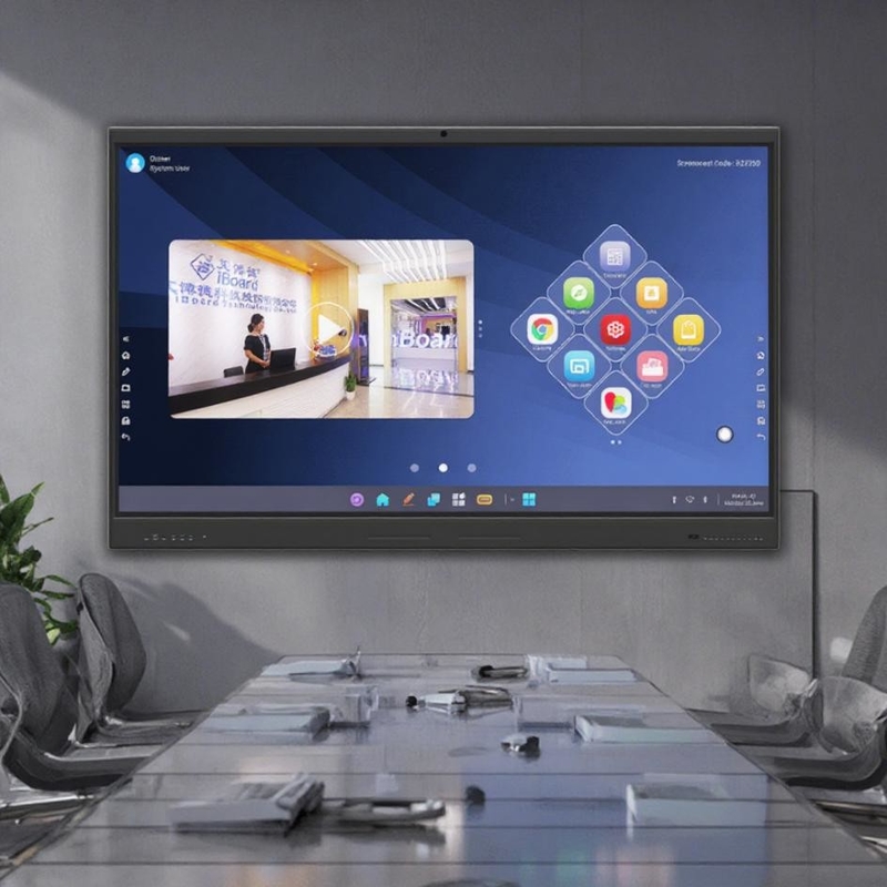 Iboard Factory Direct 75 بوصة 4K Multi Touch Smart Screen التفاعلية لوحة مسطحة عرض لوحة بيضاء للاجتماعات والتدريس